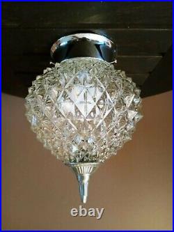 Antique Art Deco 1930s-50s Flush Mount Glass Ceiling light Lamp Fixture 5 Avail