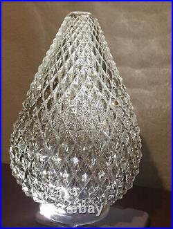 Antique Art Deco 1930s-50s Flush Mount Glass Ceiling light Lamp Fixture Diamond
