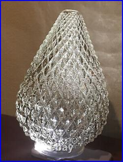 Antique Art Deco 1930s-50s Flush Mount Glass Ceiling light Lamp Fixture Diamond