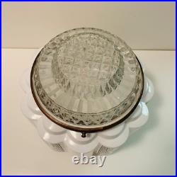 Antique Art Deco 1930s Milk Glass Skyscraper Ceiling Light Lamp Shade