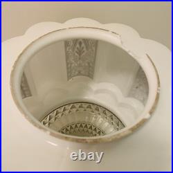 Antique Art Deco 1930s Milk Glass Skyscraper Ceiling Light Lamp Shade