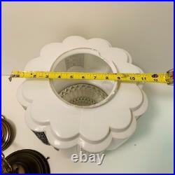 Antique Art Deco 1930s Milk Glass Skyscraper Ceiling Light Lamp Shade