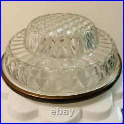 Antique Art Deco 1930s Milk Glass Skyscraper Ceiling Light Lamp Shade