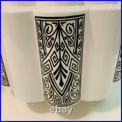 Antique Art Deco 1930s Milk Glass Skyscraper Ceiling Light Lamp Shade