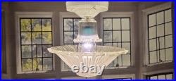 Antique Art Deco 1930s Sunflower Glass Ceiling Light Fixture Pendant Chandelier