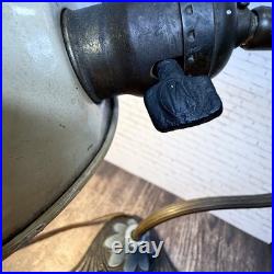 Antique Art Deco ART METAL GUILD BKLN NY Gooseneck Uno Shade WORKING Table Lamp