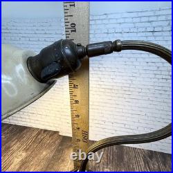 Antique Art Deco ART METAL GUILD BKLN NY Gooseneck Uno Shade WORKING Table Lamp