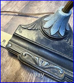 Antique Art Deco ART METAL GUILD BKLN NY Gooseneck Uno Shade WORKING Table Lamp