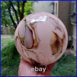 Antique Art Deco Beautiful Pink Globe Marbled Glass Lamp Shade