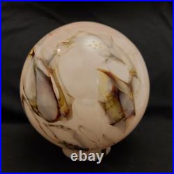 Antique Art Deco Beautiful Pink Globe Marbled Glass Lamp Shade