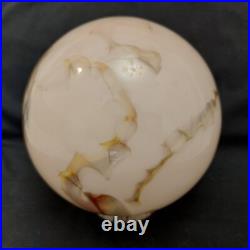 Antique Art Deco Beautiful Pink Globe Marbled Glass Lamp Shade