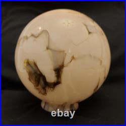Antique Art Deco Beautiful Pink Globe Marbled Glass Lamp Shade