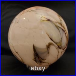 Antique Art Deco Beautiful Pink Globe Marbled Glass Lamp Shade