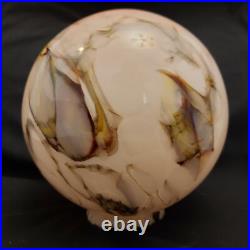 Antique Art Deco Beautiful Pink Globe Marbled Glass Lamp Shade