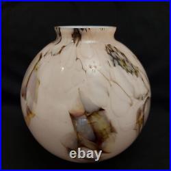 Antique Art Deco Beautiful Pink Globe Marbled Glass Lamp Shade