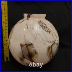 Antique Art Deco Beautiful Pink Globe Marbled Glass Lamp Shade