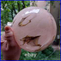 Antique Art Deco Beautiful Pink Globe Marbled Glass Lamp Shade