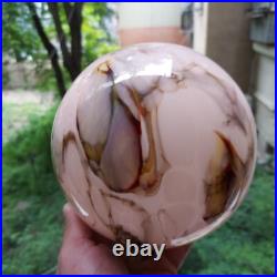 Antique Art Deco Beautiful Pink Globe Marbled Glass Lamp Shade