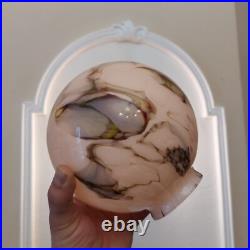 Antique Art Deco Beautiful Pink Globe Marbled Glass Lamp Shade