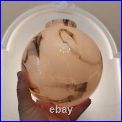 Antique Art Deco Beautiful Pink Globe Marbled Glass Lamp Shade
