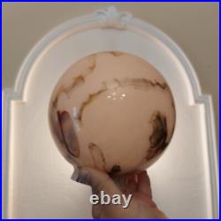 Antique Art Deco Beautiful Pink Globe Marbled Glass Lamp Shade