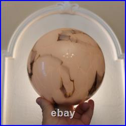 Antique Art Deco Beautiful Pink Globe Marbled Glass Lamp Shade