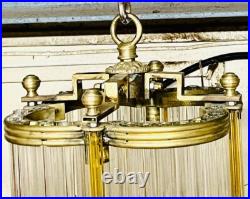 Antique Art Deco Brass & Glass Rod Beautiful Ceiling Hanging Chandelier Lamp