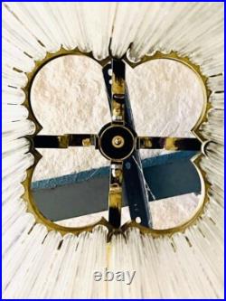 Antique Art Deco Brass & Glass Rod Chandelier Glamorous Hanging Ceiling Lamp