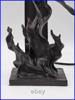 Antique Art Deco Bronze Statue Sculpture Lady Flame Leaper Ferdinand Priess Lamp
