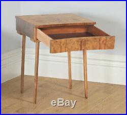Antique Art Deco Burr Walnut Bedside Bedroom Occasional Side End Lamp Table