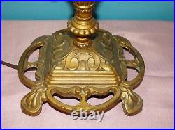 Antique Art Deco Cast Iron Table Lamp Base, Double Socket Pull Chain, E560