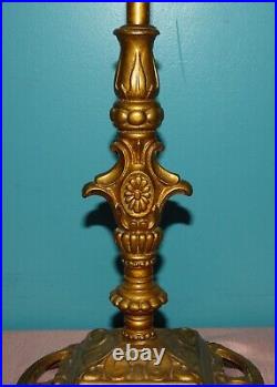 Antique Art Deco Cast Iron Table Lamp Base, Double Socket Pull Chain, E560