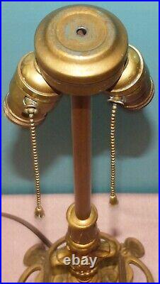 Antique Art Deco Cast Iron Table Lamp Base, Double Socket Pull Chain, E560