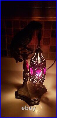 Antique Art Deco Cast Metal Parrot Table Lamp. Nice. Newly period wiring. Nice
