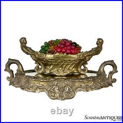 Antique Art Deco Czech Glass Fruit Bowl Mermaid Centerpiece Lamp