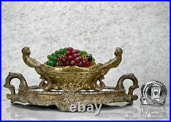 Antique Art Deco Czech Glass Fruit Bowl Mermaid Centerpiece Lamp