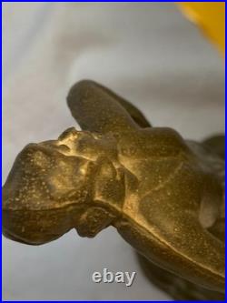 Antique Art Deco Dancing Nymphs/Ladies/Flapper Lamp WithAmber Brain Style Globe