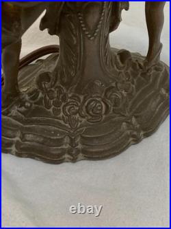 Antique Art Deco Dancing Nymphs/Ladies/Flapper Lamp WithAmber Brain Style Globe