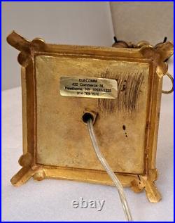 Antique Art Deco Design Table Lamp in Cut Crystal WithGilded Base & Double Socket