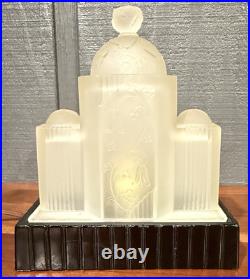 Antique Art Deco Desk Lamp Night Light Architectural Form Tiered 1930's