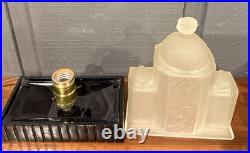 Antique Art Deco Desk Lamp Night Light Architectural Form Tiered 1930's Antique Art Deco Desk Lamp Night Light Architectural Form Tiered 1930's