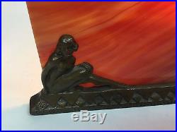 Antique Art Deco Double Nude Lady Table-Top Lamp Frankart Bronze