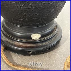 Antique Art Deco Era Tall Black Champleve Tokoname Vase Japan Converted To Lamp