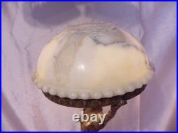 Antique Art Deco Figural Lady Lamp Original Vintage Alabaster Shade Italian