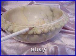 Antique Art Deco Figural Lady Lamp Original Vintage Alabaster Shade Italian