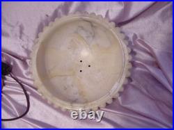 Antique Art Deco Figural Lady Lamp Original Vintage Alabaster Shade Italian