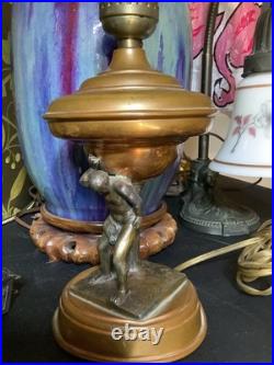 Antique Art Deco Figural Man Male Lamp