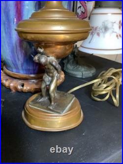 Antique Art Deco Figural Man Male Lamp