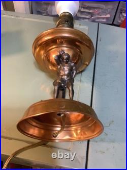 Antique Art Deco Figural Man Male Lamp