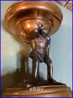 Antique Art Deco Figural Man Male Lamp